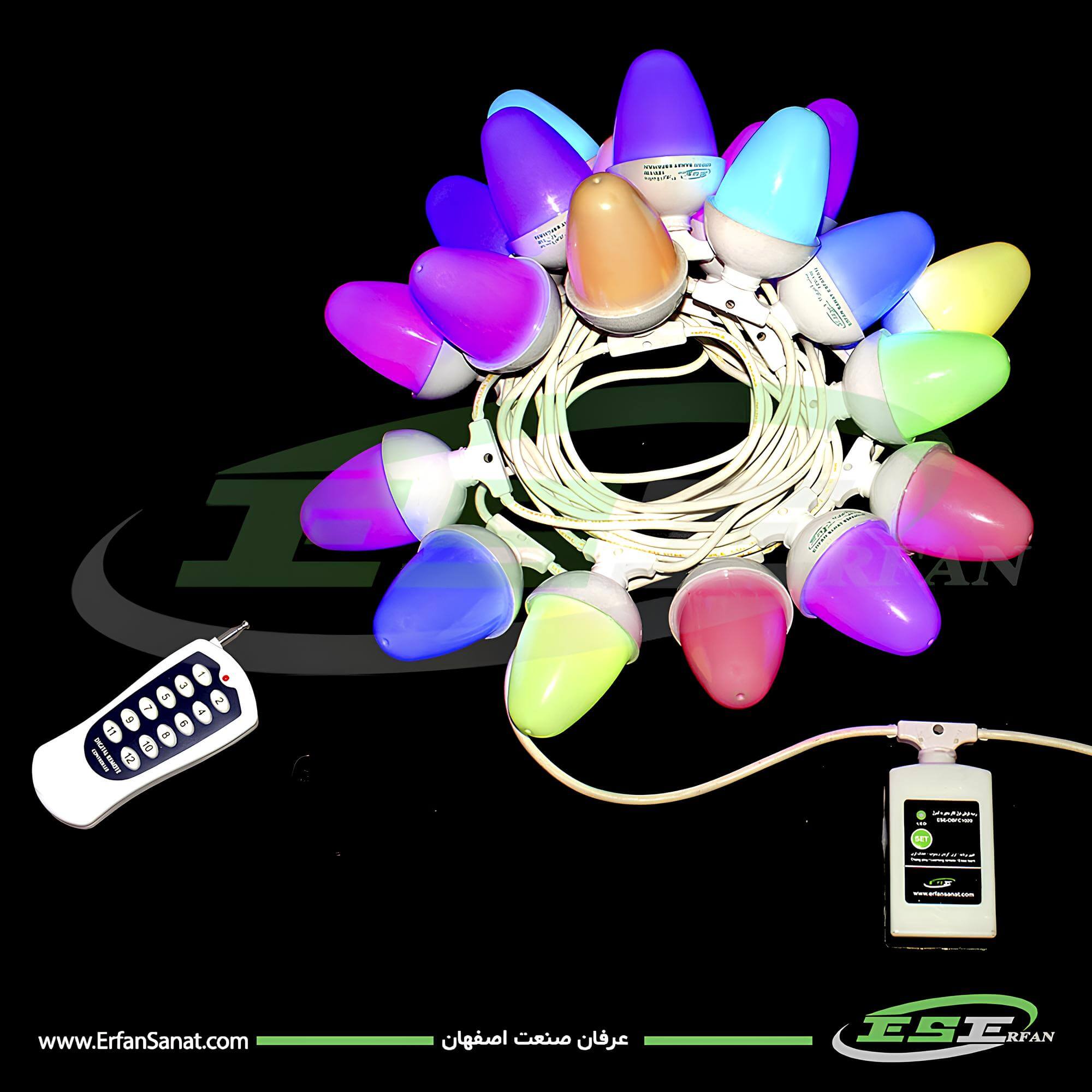 ریسه بلوطی هفت رنگ ریموت دار