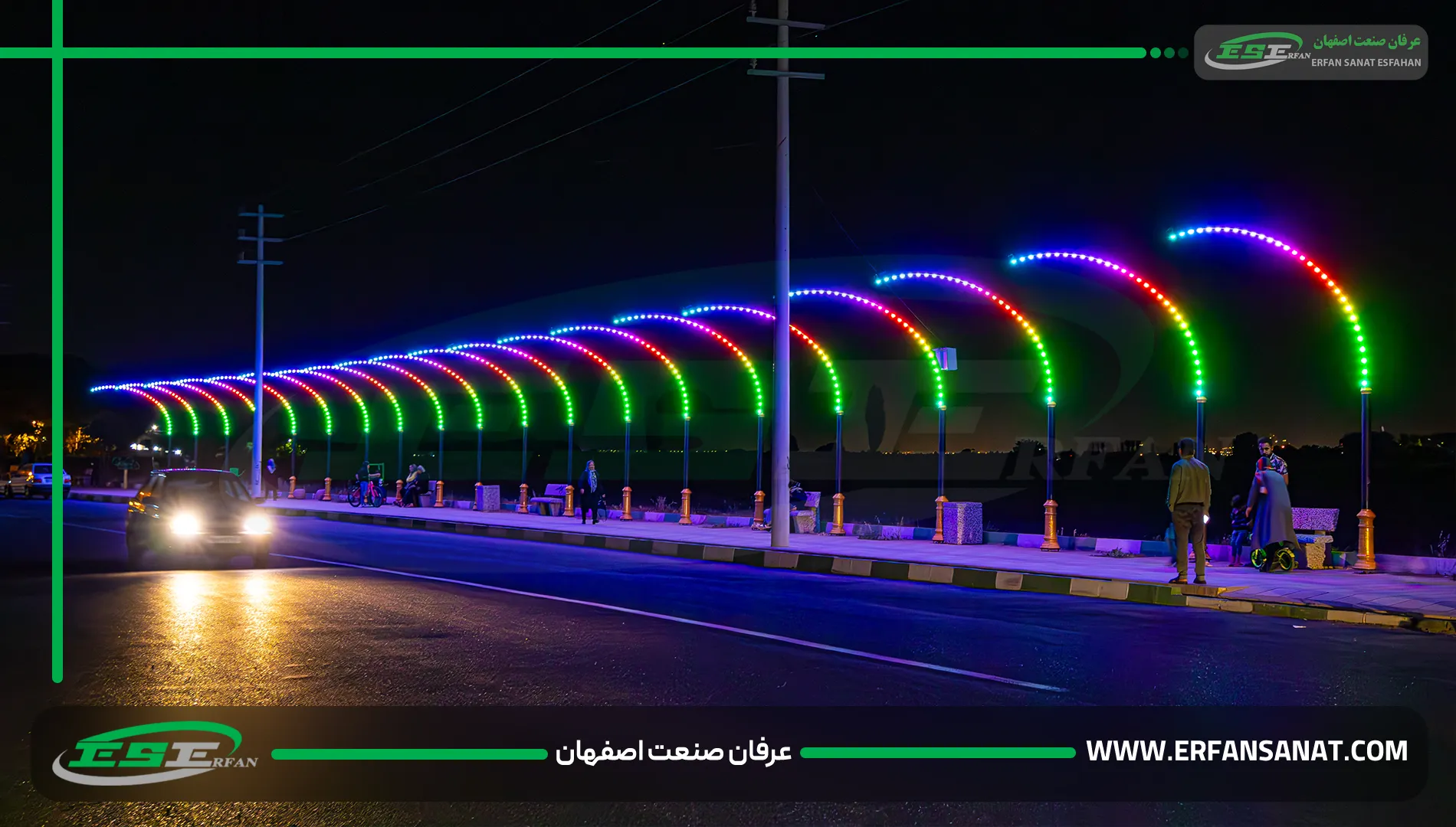 افکتهای نوری رنگی و متغیر در تونل نیمآرک استان البرز