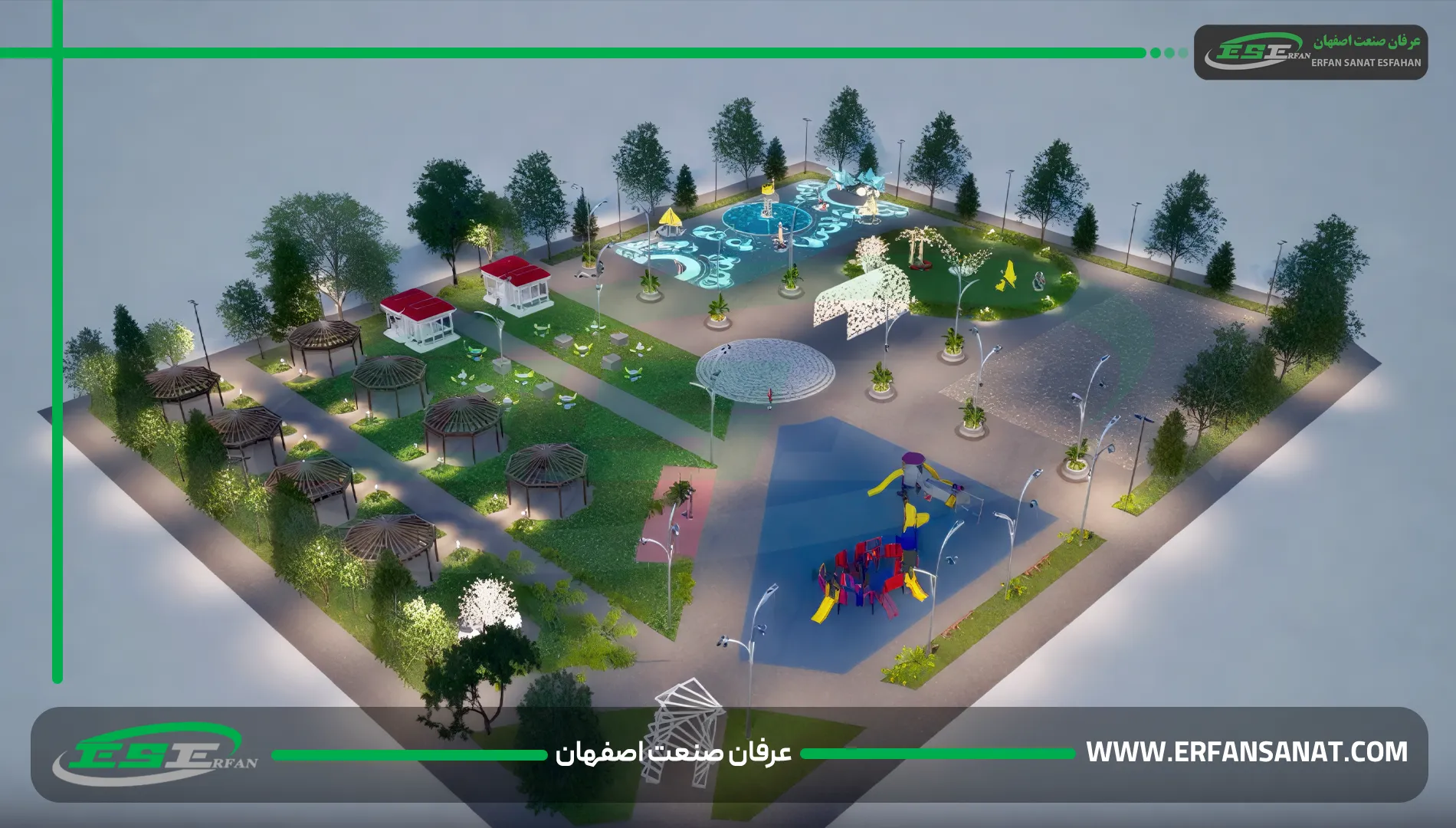  اجرای بازی نوری تعاملی برای کودکان در پارک شهری