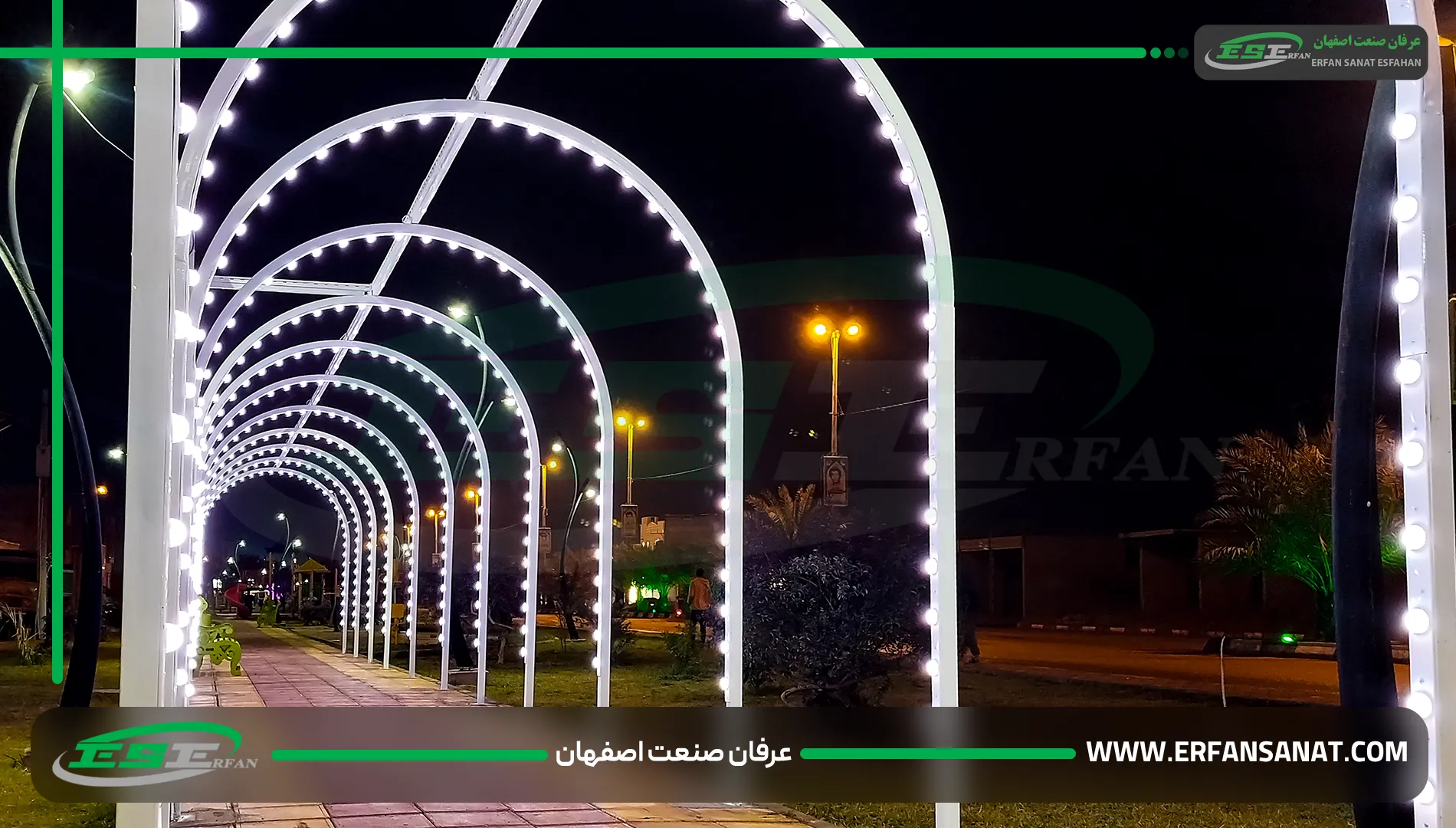 المان شهری تونل نوری فول‌ کالر در خوزستان با طراحی هلالی