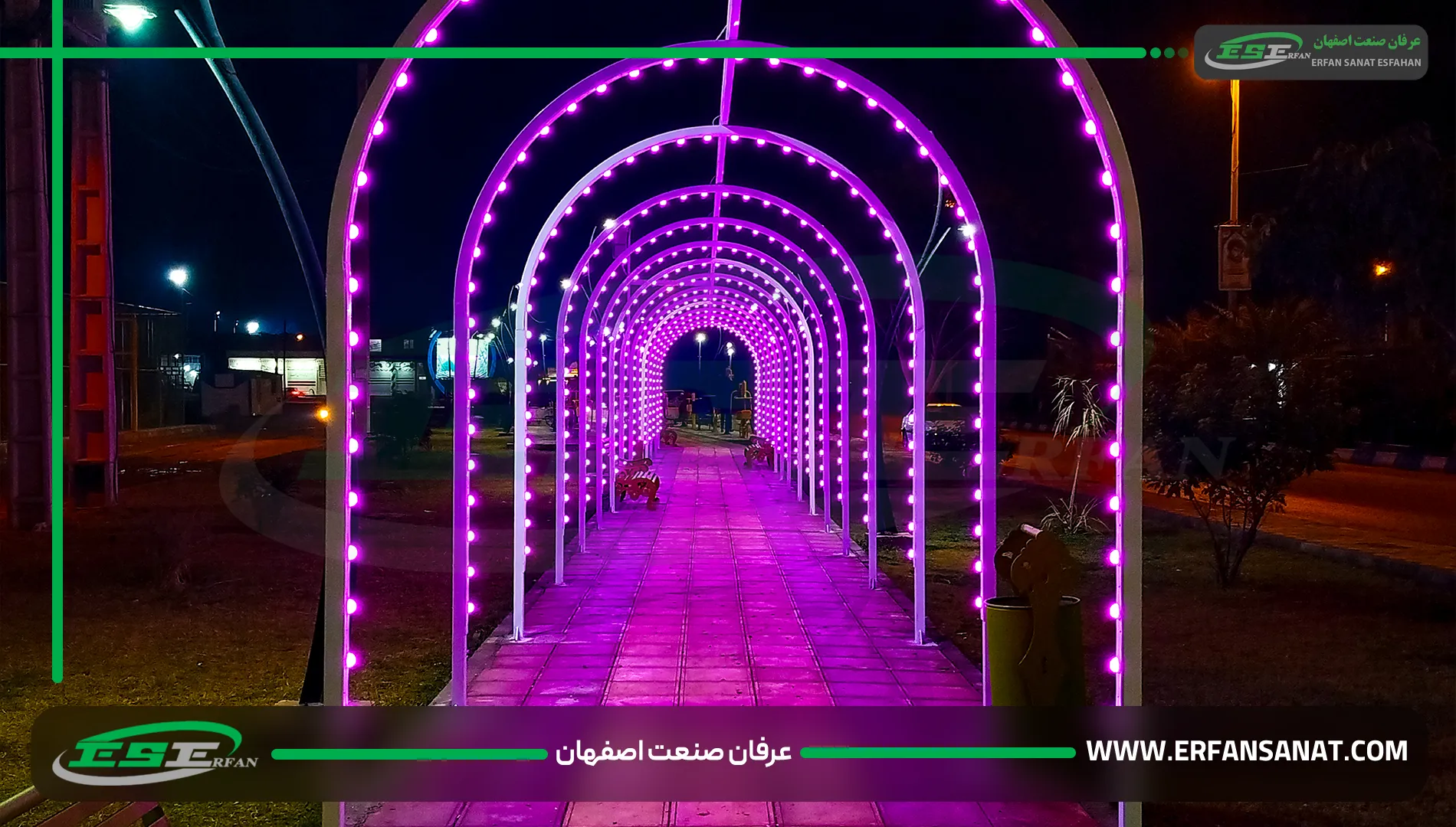  نورپردازی خلاقانه تونل نوری فول‌ کالر در خوزستان