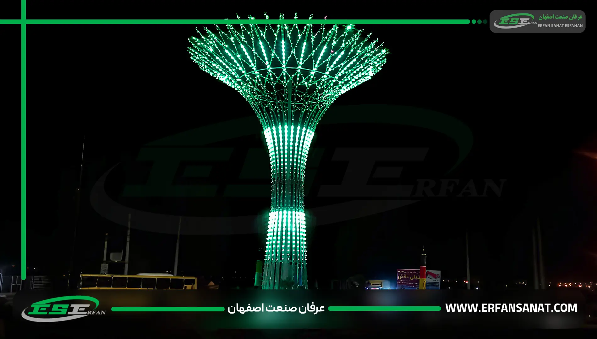 درخت نورانی آرتام عرفان صنعت برای نورپردازی پارک