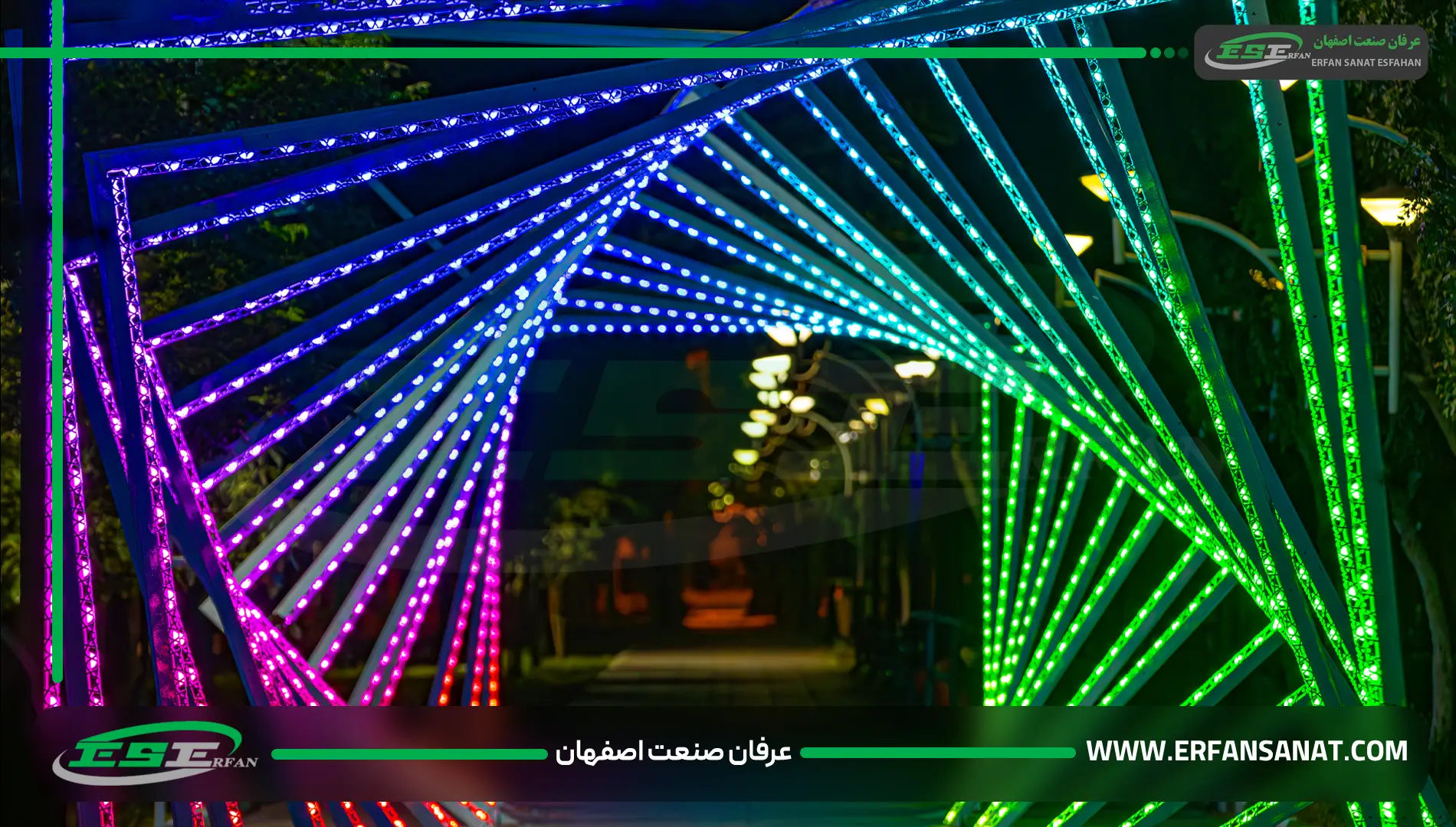 تونل مربع چرخشی هفت رنگ